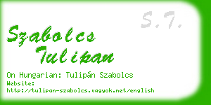 szabolcs tulipan business card