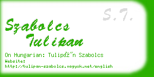 szabolcs tulipan business card